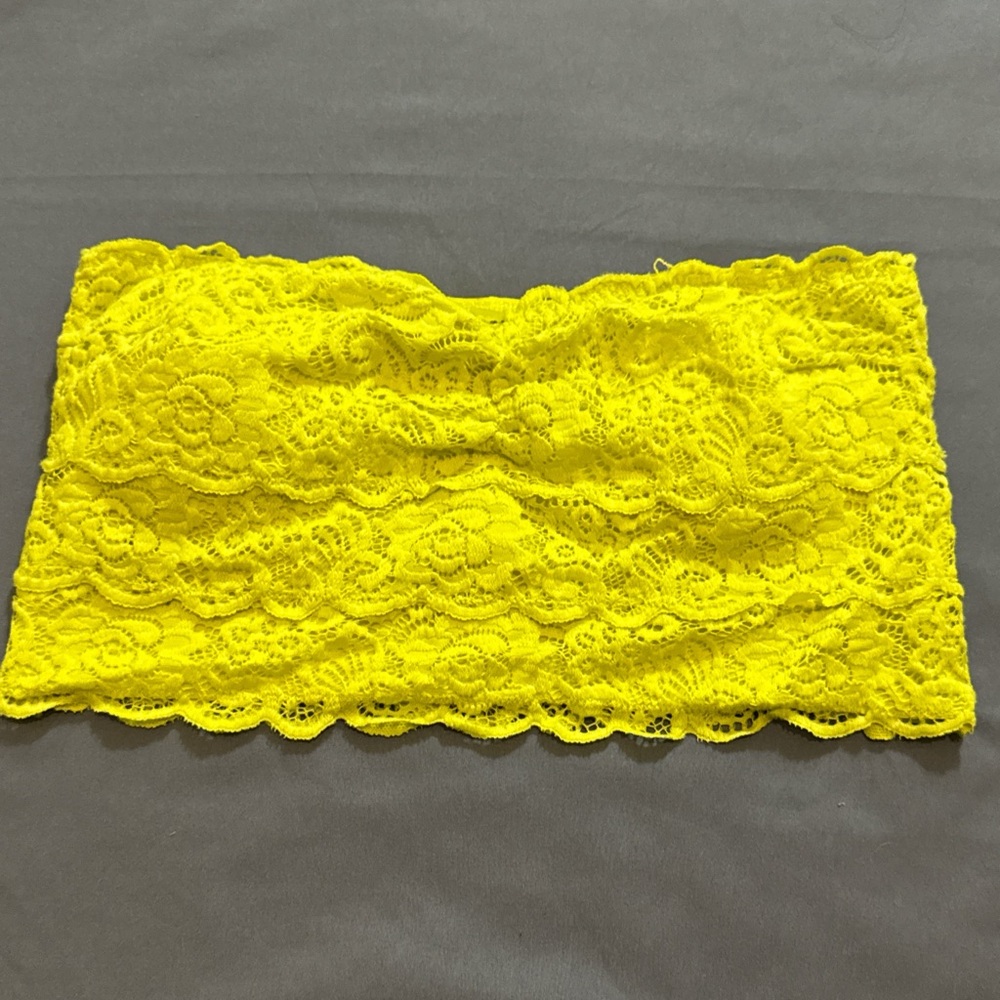 Yellow Lace Bandeau Top